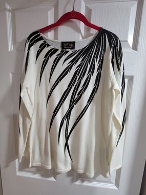 Stylish Bob Mackie Wearable Art sweater. Size XS. Excellent Condition
